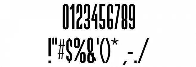DS Narrow Extra-condensed Medium Font Alte caractere