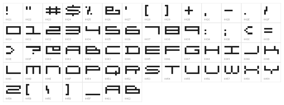 DS OlymPix Character Map