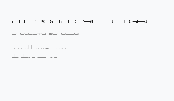 DS Podd Cyr  Light Business Card