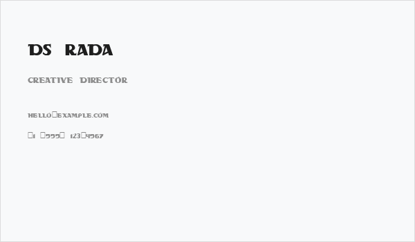 DS Rada Business Card