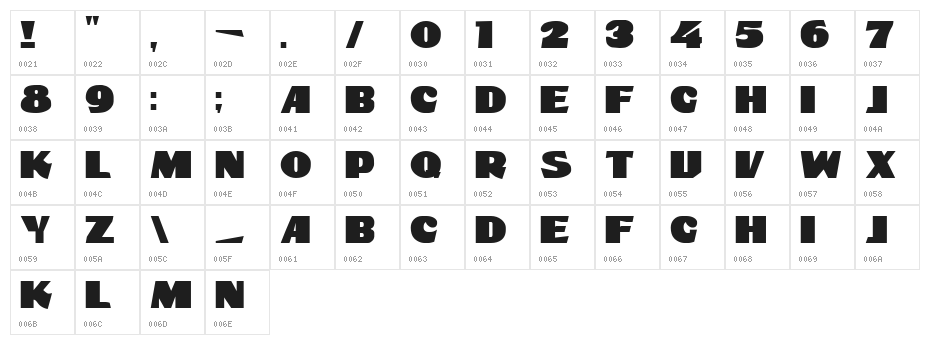 DS ShowBill Character Map