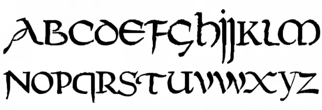 DS UncialFunnyHand Medium 字体 大写