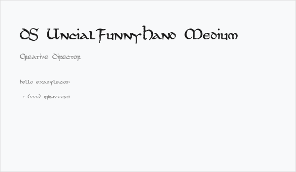 DS UncialFunnyHand Medium Business Card