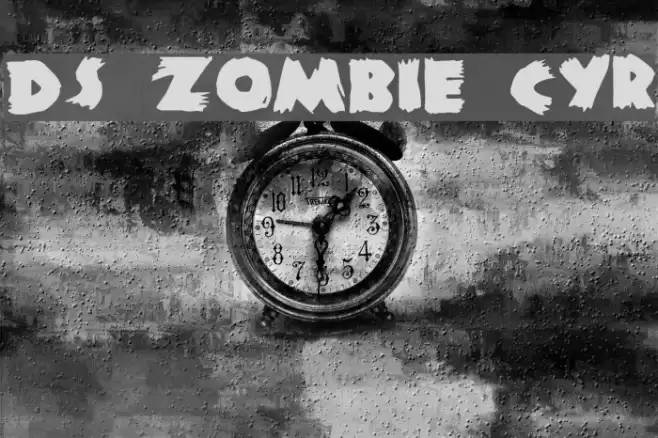 DS Zombie Cyr Font examples