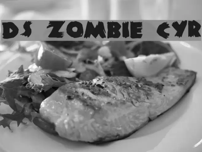 DS Zombie Cyr Font examples