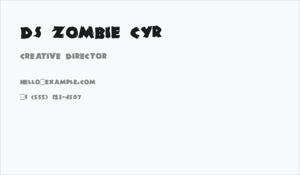 DS Zombie Cyr Business Card
