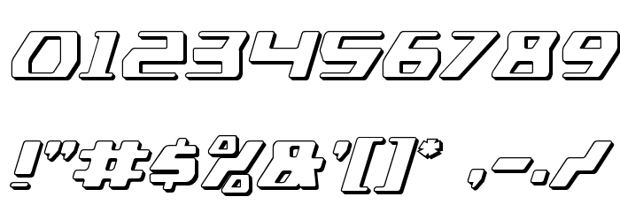 DS man 3D Italic Font OTHER CHARS