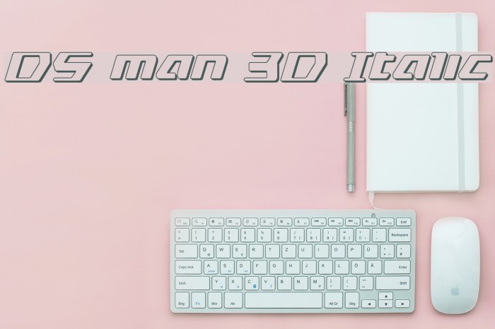 DS man 3D Italic Font examples