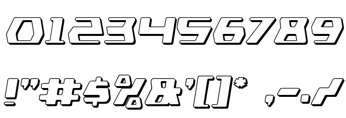 DS man 3D Semi-Italic Font OTHER CHARS