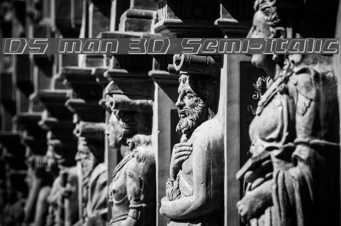 DS man 3D Semi-Italic Font examples
