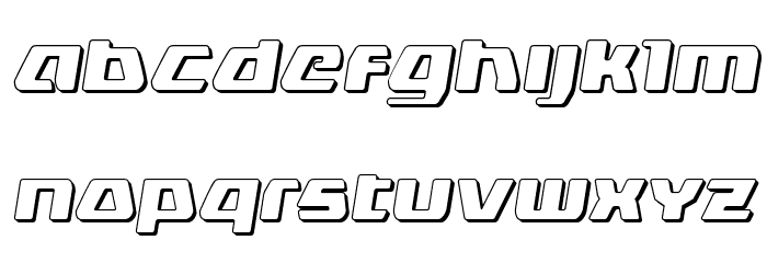DS man 3D Semi-Italic Font LOWERCASE