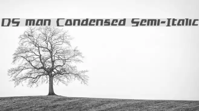 DS man Condensed Semi-Italic Font examples