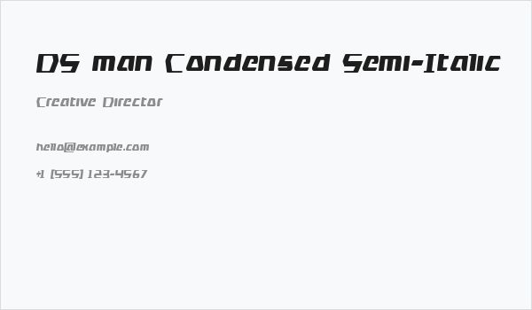 DS man Condensed Semi-Italic Business Card