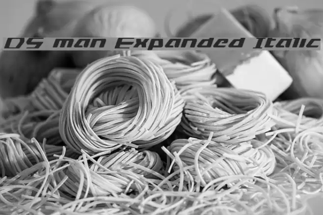 DS man Expanded Italic Font examples