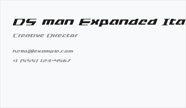 DS man Expanded Italic Business Card