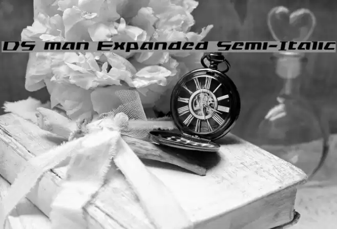 DS man Expanded Semi-Italic Font examples