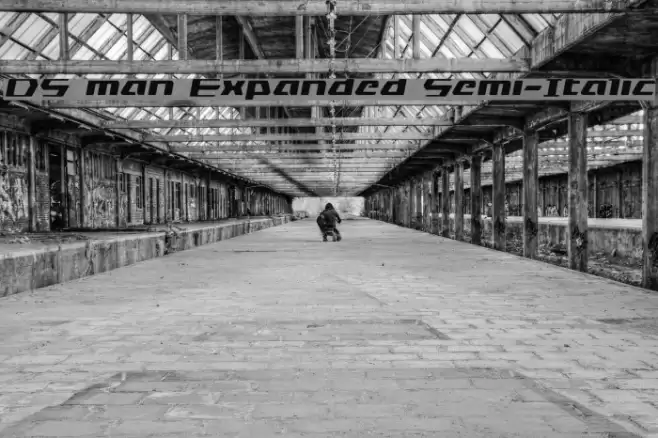 DS man Expanded Semi-Italic Font examples