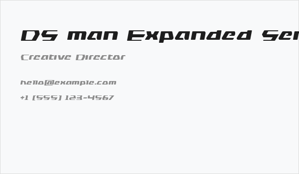 DS man Expanded Semi-Italic Business Card