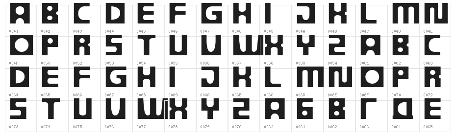 DSProgress SemiBold Character Map