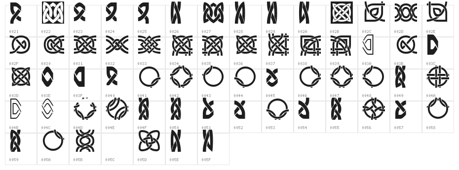 DS_Celtic Border 1 Character Map