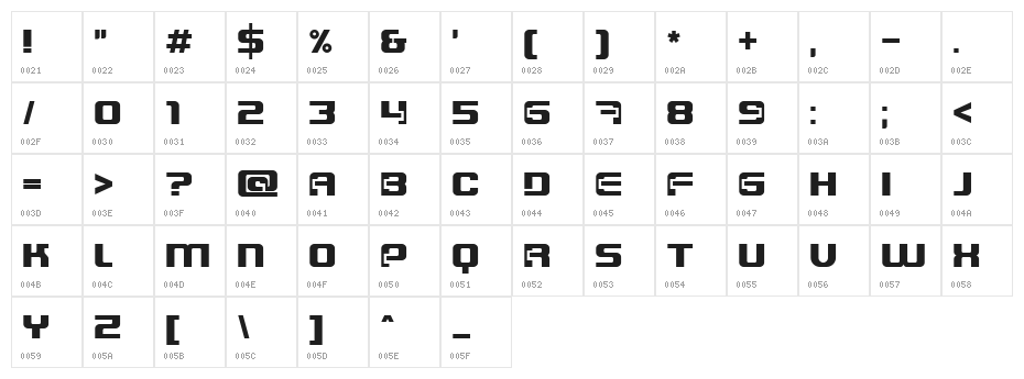 DS_Cosmo Semi-expanded SemiBold Character Map