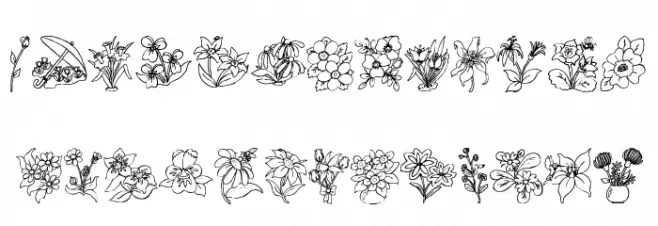 DT Flowers 2 Шрифта ВЕРХНИЙ