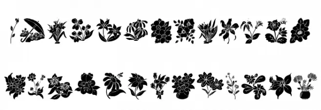 DT Flowers 2 Caratteri MINUSCOLO