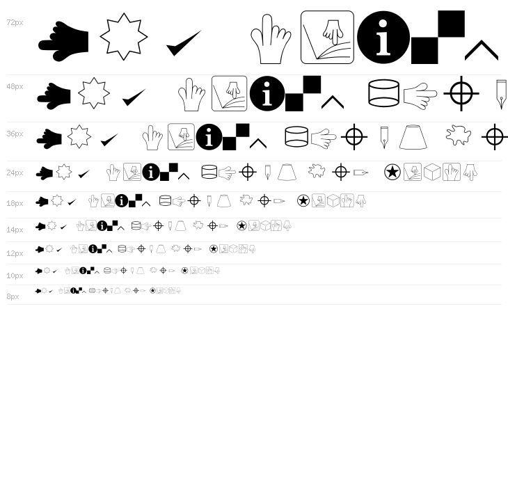 DTPDingbats Waterfall