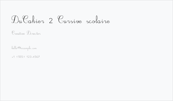 DuCahier 2 Cursive scolaire Business Card