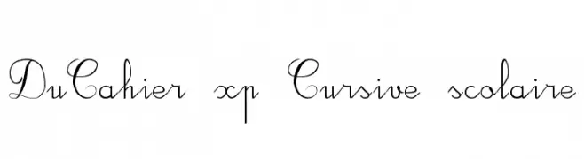 DuCahier xp Cursive scolaire  les polices de caractères gratuit tlcharger