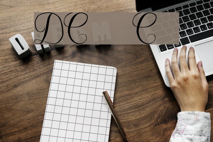 DuCahier xp Cursive scolaire Font examples