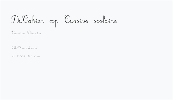 DuCahier xp Cursive scolaire Business Card