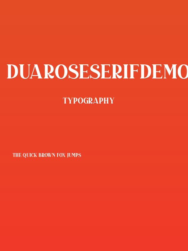 DuaroseSerifDEMO Poster