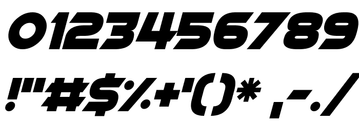 Dubai Dubstep Italic Font OTHER CHARS