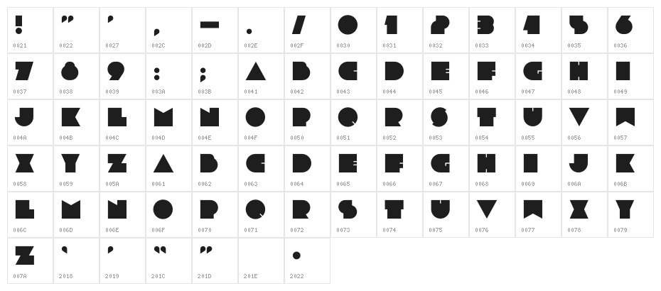 Dubtronic Solid Character Map