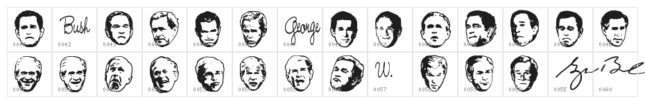 Dubya2 Character Map