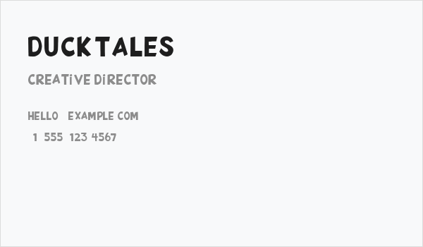DuckTales Business Card