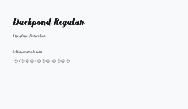 Duckpond-Regular Business Card
