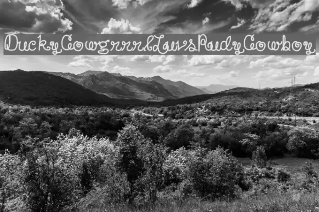 DuckyCowgrrrlLuvsRudyCowboy Font examples