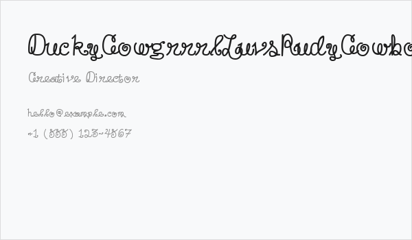 DuckyCowgrrrlLuvsRudyCowboy Business Card