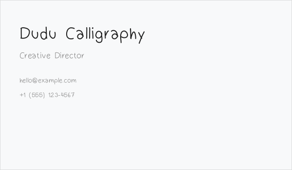 Dudu Calligraphy Business Card