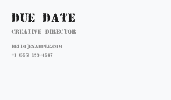 Due Date Business Card