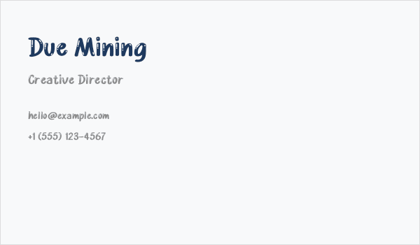 Due Mining Business Card