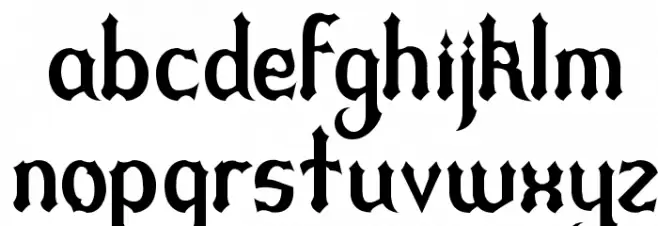 Duel Schriftart Kleinbuchstaben