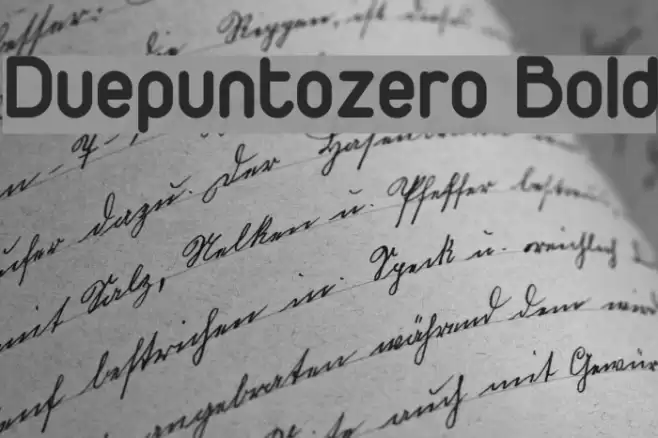 Duepuntozero Bold Font examples