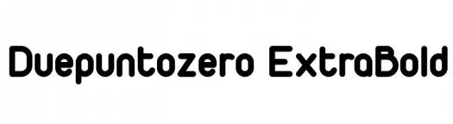 Duepuntozero ExtraBold  नि: शुल्क फ़ॉन्ट्स डाउनलोड