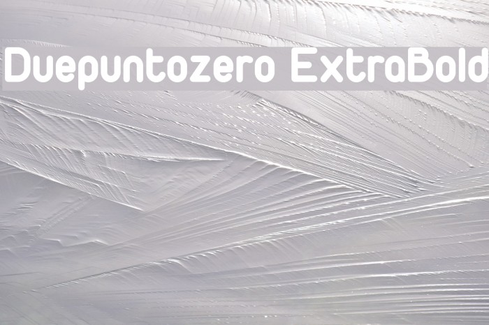 Duepuntozero ExtraBold Font examples