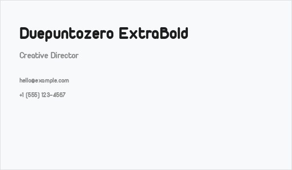 Duepuntozero ExtraBold Business Card