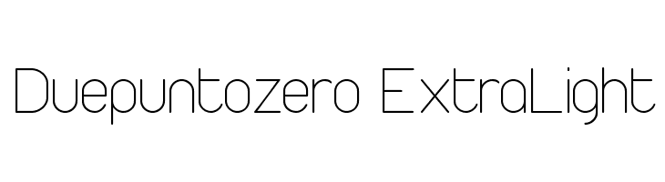 Duepuntozero ExtraLight Шрифта