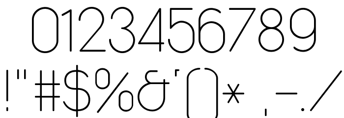 Duepuntozero ExtraLight Font OTHER CHARS